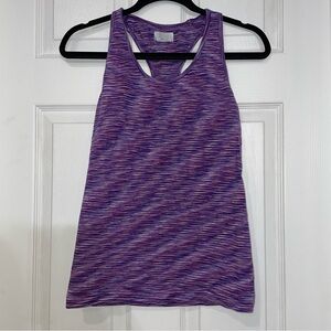 Athleta size medium tank top with built-in shelf bra purple/blue space-dyed